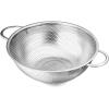 E-far Stainless Steel Colander Set of 3 (1-3-5Quart), Micro-Perforated Metal Colander Strainer with Handle for Kitchen/Draining Pasta/Rinsing Vegetables Fruits, Heavy Duty & Dishwasher Safe(3 QT)