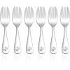 E-far Stainless Steel Kids Forks, 6-Piece Toddlers Forks Safe for Preschooler/Children, Hammered Adult look & Small Size, Rust Free & Dishwasher Safe(Animal Forks)