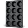 E-far Stainless Steel Muffin Pan Set of 5, 12 Cups Cupcake Pans Tins for Baking, Non-Toxic Metal Muffin Tray Molds for Small Mini Cupcake, Heavy Duty & Regular Size, Rust Free & Dishwasher Safe(Black)
