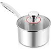 E-far Stainless Steel Saucepan Set – 1Qt & 2 Qt, Triply Sauce Pan Pot with Lid for Cooking Pasta Warming Milk Boiling Water, Small Metal Cookware for Kitchen, Induction Ready & Heavy Duty(3 Quarts)