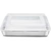 E-far Toaster Oven Baking Pan with Lid, 10.4”x 8”x 2” Stainless Steel Rectangle Sheet Cake Pans with Covers, Small Bakeware for Cakes Brownies Casseroles, Non-toxic & Dishwasher Safe -Set of 2(1Pan+1Lid)