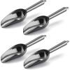 Mini Scoop Set of 8, E-far 3 Ounce Stainless Steel Scoops for Ice Cube/Candy/Flour/Sugar, Metal Utility Scoops for Weddings, Dessert Buffet, Canisters, Food Grade & Rust Free, Easy Clean & Dishwasher(Black)