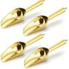 Mini Scoop Set of 8, E-far 3 Ounce Stainless Steel Scoops for Ice Cube/Candy/Flour/Sugar, Metal Utility Scoops for Weddings, Dessert Buffet, Canisters, Food Grade & Rust Free, Easy Clean & Dishwasher(Gold)