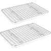 Small Baking Cooling Rack Set of 2, E-far Stainless Steel Toaster Oven Rack for Cooking Roasting Grilling Meat, 8.6” x 6.2” Metal Bakeable Wire Racks for Cookie Cake Bacon – Dishwasher Safe(11.6” x 9.2”)