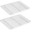 Small Baking Cooling Rack Set of 2, E-far Stainless Steel Toaster Oven Rack for Cooking Roasting Grilling Meat, 8.6” x 6.2” Metal Bakeable Wire Racks for Cookie Cake Bacon – Dishwasher Safe(15.3” x 11.2”)