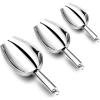 Stainless Steel Scoop Set of 3 (3-5-8 Ounce), E-far Small Metal Scoops for Candy/Flour/Dry Goods/Sugar/Ice Cube, Heavy Gauge Kitchen Utility for Canisters/Jars, Rust Free & Dishwasher(3-5-8 Ounce)