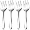Stainless Steel Slotted Serving Spoons, E-far 4-Piece Metal Tablespoons Hostess Serving Utensils Set for Catering Buffet Party Kitchen Restaurant, Dishwasher Safe(Serving Forks x 4)