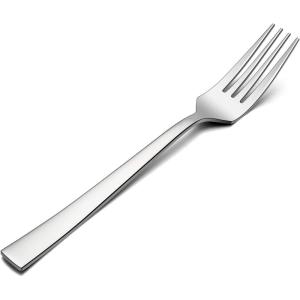 Dinner Forks Set of 6, E-far 7.9 Inch Stainless Steel Forks for Home, Kitchen or Restaurant, Non-toxic & Mirror Polished, Squared Edge & Dishwasher Safe(6.7 Inches)