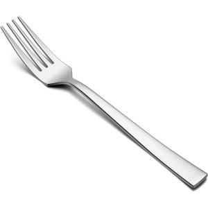 Dinner Forks Set of 6, E-far 7.9 Inch Stainless Steel Forks for Home, Kitchen or Restaurant, Non-toxic & Mirror Polished, Squared Edge & Dishwasher Safe(7.9 Inches)