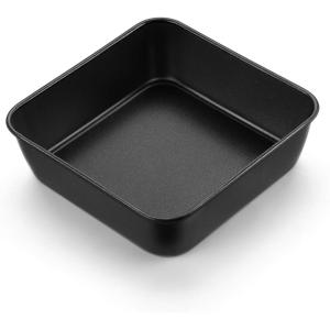 E-far 9×9 Baking Pan, Nonstick Square Cake Pan with Stainless Steel Core, Black Metal Bakeware for Brownies Lasagna Cakes, Non-toxic & Easy Clean, 2 Inch Deep(1)