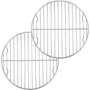 E-far Round Cooking Racks – Size 7½” & 9” & 10½” – Stainless Steel Round Steaming Baking Cooling Rack Set of 3, Multi-Purpose for Canning Air Fryer Pressure Cooker, Dishwasher Safe(9″)