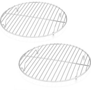 E-far Round Cooking Racks – Size 7½” & 9” & 10½” – Stainless Steel Round Steaming Baking Cooling Rack Set of 3, Multi-Purpose for Canning Air Fryer Pressure Cooker, Dishwasher Safe(10.5″)