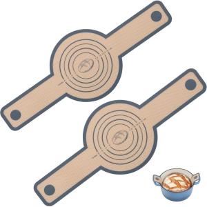 E-far Silicone Bread Sling for Dutch Oven, 2-Piece Reusable Silicone Bread Baking Mat with Long Handle, Non-Stick & Easy to Clean, Ideal for Transferring Sourdough