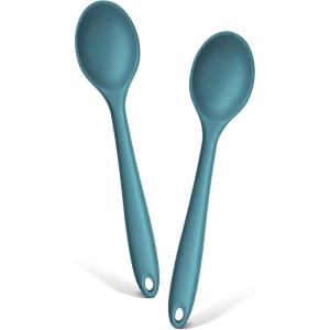 E-far Silicone Cooking Utensils Set, 25 Piece Kitchen Utensils with Holder, Non Toxic Kitchen Tools Spatula, Turner, Spoon, Ladle for Nonstick Cookware, Heat Resistant & Dishwasher Safe – Black(Blue)