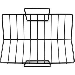 E-far Turkey Roasting Rack, Stainless Steel Rib Rack for Roasting, Grilling and Smoking, 14.4 x 10 inches, V Shaped & Heavy Duty, Dishwasher Safe (Large)(Black)