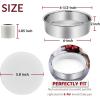 9½ Inch Cake Pan Set of 3, E-Far Stainless Steel Round Layer Cake Baking Pans with Parchment Rounds & Side Liner Roll, Non-Toxic & Healthy Metal Cakes Tin, Straight Side & Dishwasher Safe(6 Inch)