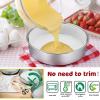9½ Inch Cake Pan Set of 3, E-Far Stainless Steel Round Layer Cake Baking Pans with Parchment Rounds & Side Liner Roll, Non-Toxic & Healthy Metal Cakes Tin, Straight Side & Dishwasher Safe(8 Inch)