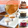 E-far 4 Inch Small Cake Pan Set of 3, Stainless Steel Mini Round Smash Cake Baking Pans, Non-Toxic & Healthy, Mirror Finish & Dishwasher Safe(4 Inch(Set of 6))