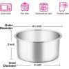 E-far 4 Inch Small Cake Pan Set of 3, Stainless Steel Mini Round Smash Cake Baking Pans, Non-Toxic & Healthy, Mirror Finish & Dishwasher Safe(4 Inch(Set of 6))