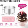 E-far 4 Inch Small Cake Pan Set of 3, Stainless Steel Mini Round Smash Cake Baking Pans, Non-Toxic & Healthy, Mirror Finish & Dishwasher Safe(4 Inch(Set of 3))
