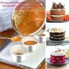 E-far 4 Inch Small Cake Pan Set of 3, Stainless Steel Mini Round Smash Cake Baking Pans, Non-Toxic & Healthy, Mirror Finish & Dishwasher Safe(4 Inch(Set of 4))