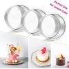 E-far 4 Inch Small Cake Pan Set of 3, Stainless Steel Mini Round Smash Cake Baking Pans, Non-Toxic & Healthy, Mirror Finish & Dishwasher Safe(4 Inch(Set of 3))