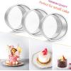 E-far 4 Inch Small Cake Pan Set of 3, Stainless Steel Mini Round Smash Cake Baking Pans, Non-Toxic & Healthy, Mirror Finish & Dishwasher Safe(4 Inch(Set of 6))