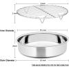 E-far 6 Inch Cake Pan Set of 2, Stainless Steel Round Smash Cake Baking Pans, Non-Toxic & Healthy, Mirror Finish & Dishwasher Safe(9½-Inch (2 Cake Pans + 2 Racks))