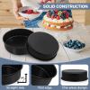 E-far 6×2 Inch Cake Pans Set, 2 Pieces Nonstick Round Cake Pans Tins for Baking Small Birthday Wedding Layer Smash Cakes, Stainless Steel Core & Nontoxic Coating, Straight Side(Black)(8×2)