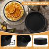 E-far 6×2 Inch Cake Pans Set, 2 Pieces Nonstick Round Cake Pans Tins for Baking Small Birthday Wedding Layer Smash Cakes, Stainless Steel Core & Nontoxic Coating, Straight Side(Black)(6×2)