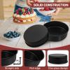 E-far 6×2 Inch Cake Pans Set, 2 Pieces Nonstick Round Cake Pans Tins for Baking Small Birthday Wedding Layer Smash Cakes, Stainless Steel Core & Nontoxic Coating, Straight Side(Black)(9.5×2)