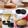 E-far 6×2 Inch Cake Pans Set, 2 Pieces Nonstick Round Cake Pans Tins for Baking Small Birthday Wedding Layer Smash Cakes, Stainless Steel Core & Nontoxic Coating, Straight Side(Black)(8×2)