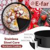 E-far 6×2 Inch Cake Pans Set, 2 Pieces Nonstick Round Cake Pans Tins for Baking Small Birthday Wedding Layer Smash Cakes, Stainless Steel Core & Nontoxic Coating, Straight Side(Black)(9.5×2)