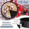 E-far 6×2 Inch Cake Pans Set, 2 Pieces Nonstick Round Cake Pans Tins for Baking Small Birthday Wedding Layer Smash Cakes, Stainless Steel Core & Nontoxic Coating, Straight Side(Black)(8×2)