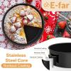 E-far 6×2 Inch Cake Pans Set, 2 Pieces Nonstick Round Cake Pans Tins for Baking Small Birthday Wedding Layer Smash Cakes, Stainless Steel Core & Nontoxic Coating, Straight Side(Black)(6×2)