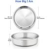 E-far 8 Inch Cake Pan Set of 4, Stainless Steel Round Layer Cake Baking Pans, Non-Toxic & Healthy, Mirror Finish & Dishwasher Safe