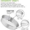 E-far 9½-inch Cake Pan with Rack Set, Stainless Steel Round Cake Pans and Baking Cooling Racks, Non Toxic & Healthy, Mirror Polished & Dishwasher Safe – 4 Pieces (2 Pans + 2 Racks)(9½” Cake Pan Set of 2)