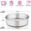 E-far 9½-inch Cake Pan with Rack Set, Stainless Steel Round Cake Pans and Baking Cooling Racks, Non Toxic & Healthy, Mirror Polished & Dishwasher Safe – 4 Pieces (2 Pans + 2 Racks)(6″ Cake Pan Set of 2)