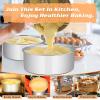 E-far Cake Pans Set of 3, 8 x 3 Inch Stainless Steel Round Cake Baking Pans, Deep Metal Cake Tins for Wedding Birthday, Non-toxic & Dishwasher Safe, Mirror Finish & Straight Side(3)