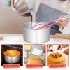 E-far Cake Pans Set of 3, 8 x 3 Inch Stainless Steel Round Cake Baking Pans, Deep Metal Cake Tins for Wedding Birthday, Non-toxic & Dishwasher Safe, Mirror Finish & Straight Side(2)