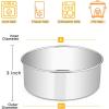 E-far Cake Pans Set of 3, 8 x 3 Inch Stainless Steel Round Cake Baking Pans, Deep Metal Cake Tins for Wedding Birthday, Non-toxic & Dishwasher Safe, Mirror Finish & Straight Side(3)