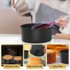 E-far Deep Cake Pan Set of 3 (4/6/8 Inch), Nonstick Stainless Steel Round Cake Pans Tins for Baking Layer Wedding Cakes, Stainless Steel Core & Nontoxic Coating, Deep & Straight Side(8/6×3+4×2 In)