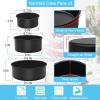 E-far Deep Cake Pan Set of 3 (4/6/8 Inch), Nonstick Stainless Steel Round Cake Pans Tins for Baking Layer Wedding Cakes, Stainless Steel Core & Nontoxic Coating, Deep & Straight Side(9.5/8/6×3 In)