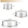 E-far Deep Cake Pan Set of 3 (6 inch/8 inch/9½ inch), Stainless Steel Round Layer Cake Baking Pans, Metal Tier Cake Tins for Wedding Birthday, Leak Proof & Straight Side, Non-toxic & Dishwasher Safe(6×3 8 x 3 9½x3 inches)