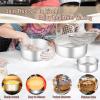 E-far Deep Cake Pan Set of 3 (6 inch/8 inch/9½ inch), Stainless Steel Round Layer Cake Baking Pans, Metal Tier Cake Tins for Wedding Birthday, Leak Proof & Straight Side, Non-toxic & Dishwasher Safe(4×2 6 x 3 8x3inches)