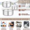 E-far Deep Cake Pan Set of 3 (6 inch/8 inch/9½ inch), Stainless Steel Round Layer Cake Baking Pans, Metal Tier Cake Tins for Wedding Birthday, Leak Proof & Straight Side, Non-toxic & Dishwasher Safe(4×2 6 x 3 8x3inches)
