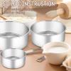 E-far Deep Cake Pan Set of 3 (6 inch/8 inch/9½ inch), Stainless Steel Round Layer Cake Baking Pans, Metal Tier Cake Tins for Wedding Birthday, Leak Proof & Straight Side, Non-toxic & Dishwasher Safe(4×2 6 x 3 8x3inches)
