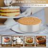 E-far Deep Cake Pan Set of 3 (6 inch/8 inch/9½ inch), Stainless Steel Round Layer Cake Baking Pans, Metal Tier Cake Tins for Wedding Birthday, Leak Proof & Straight Side, Non-toxic & Dishwasher Safe(6×3 8 x 3 9½x3 inches)