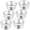 E-far 4 Inch Small Cake Pan Set of 3, Stainless Steel Mini Round Smash Cake Baking Pans, Non-Toxic & Healthy, Mirror Finish & Dishwasher Safe(4 Inch(Set of 6))