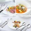 E-far 24-Piece Silverware Set with Steak Knives and Organizer, Square Stainless Steel Cutlery Flatware Set for 4, Basic Tableware Eating Utensil for Kitchen, Mirror Polished & Dishwasher Safe(Silver)